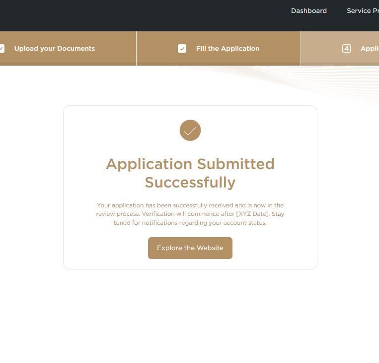 Application submitted successfully