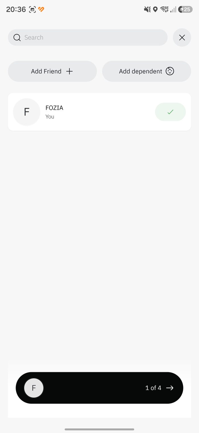 Select pilgrims, add friend or dependent