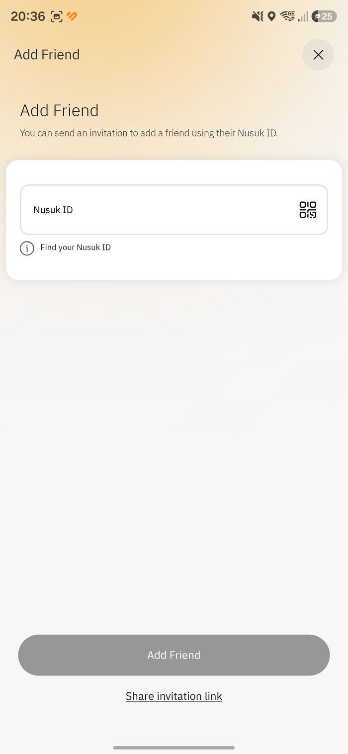 Add Friend by Nusuk ID