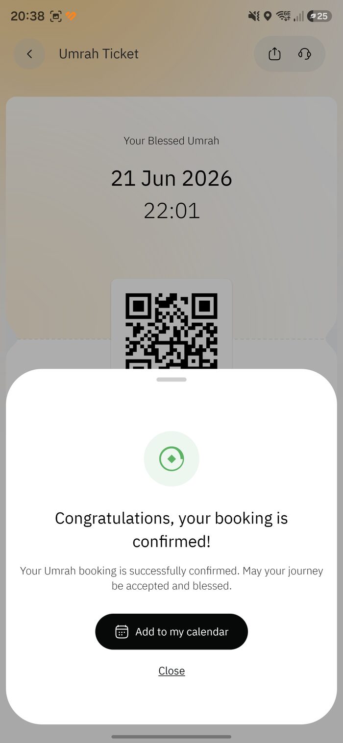 Umrah booking confirmed